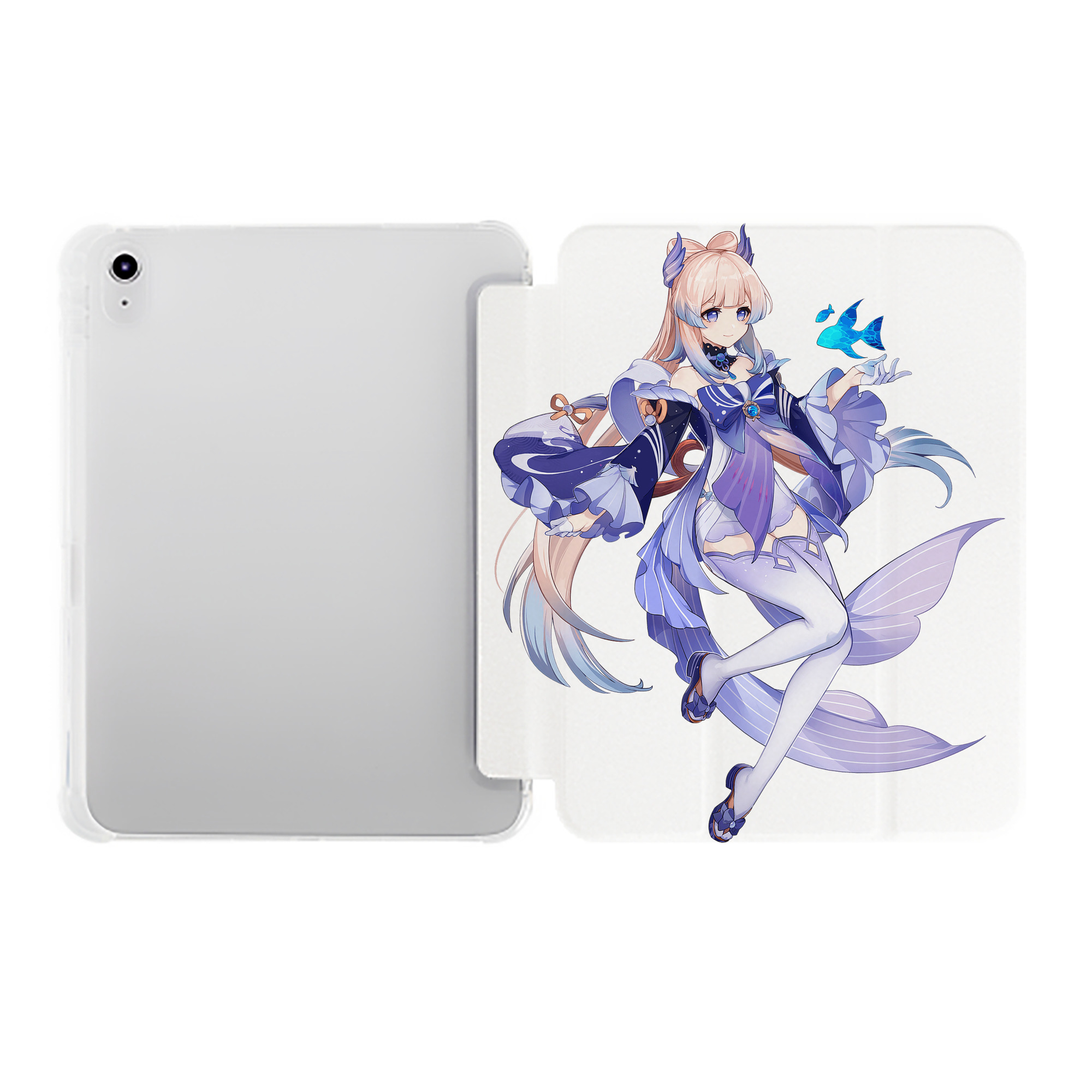 げんし神 珊瑚宮心海 サンゴノミヤ・ココミ genshin Sangonomiya Kokomi IPad ケース ペン収納付き 三つ折りスタンド PUレザー×シリコン 対応機種9.5/10.5/10.9インチ